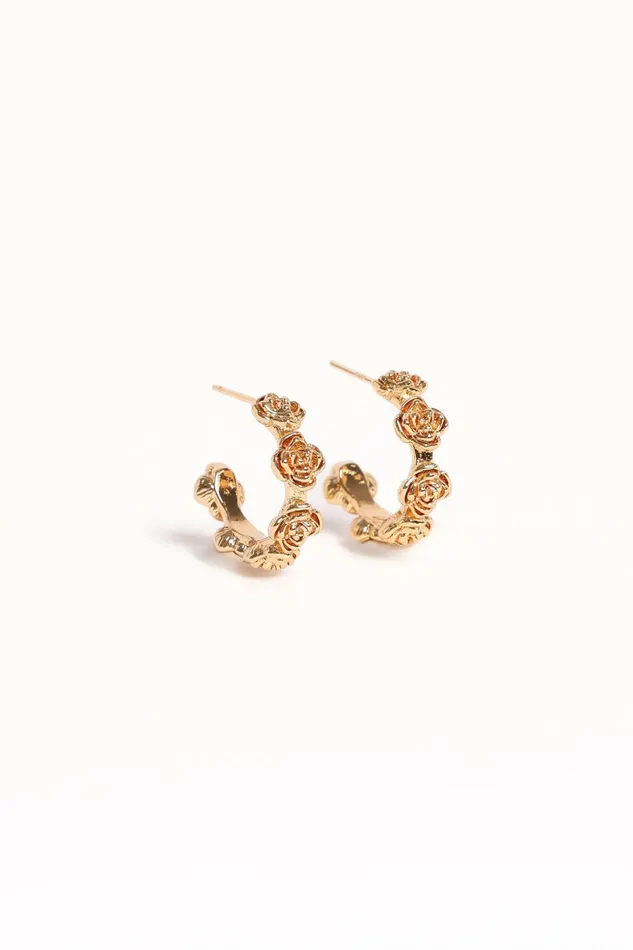 Women Petal and Pup Jennie Flower Earrings Gold Earrings