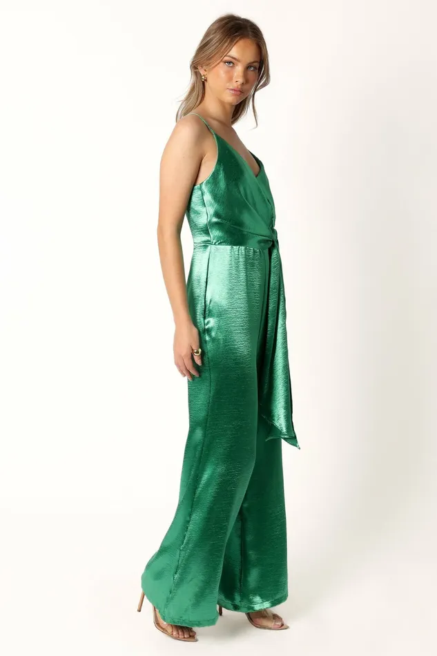 Women Petal and Pup Jessica Jumpsuit Emerald Jumpsuits and Rompers