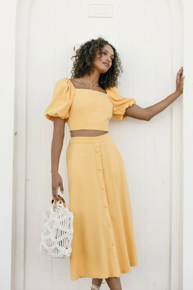 Women Petal and Pup Mave Top Sunflower Matching Sets