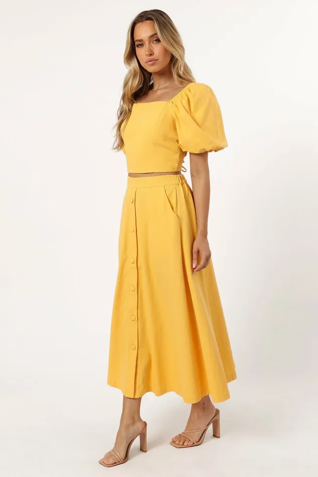 Women Petal and Pup Mave Top Sunflower Matching Sets