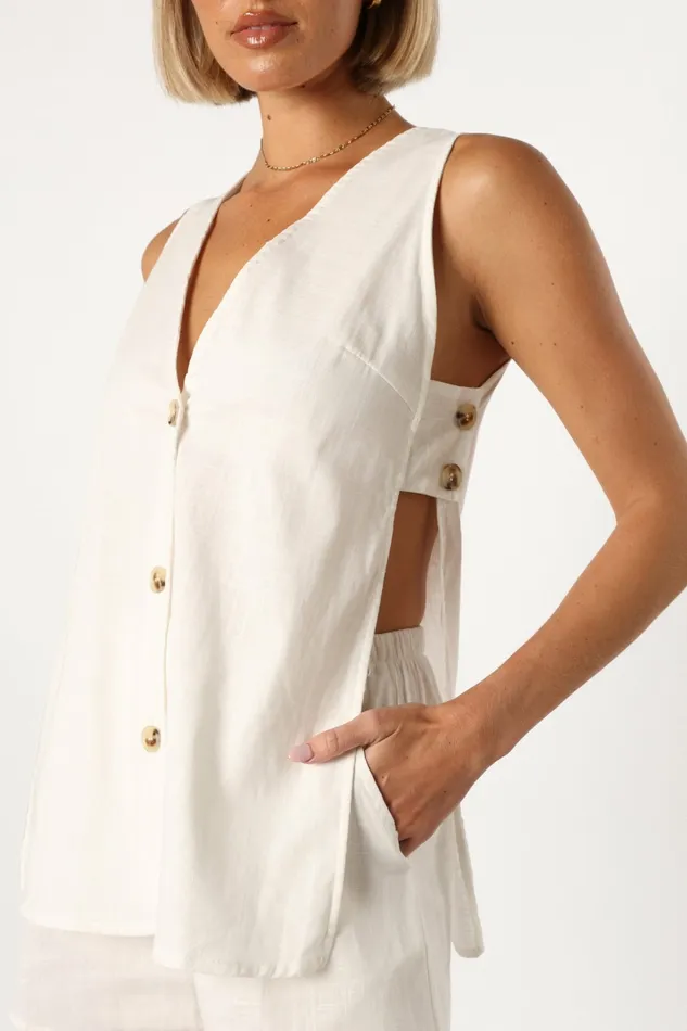 Women Petal and Pup Miller Short Set White Matching Sets