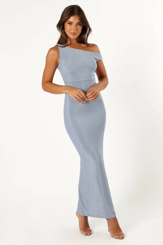 Women Petal and Pup Sebastian Off Shoulder Maxi Dress Blue Event Dresses