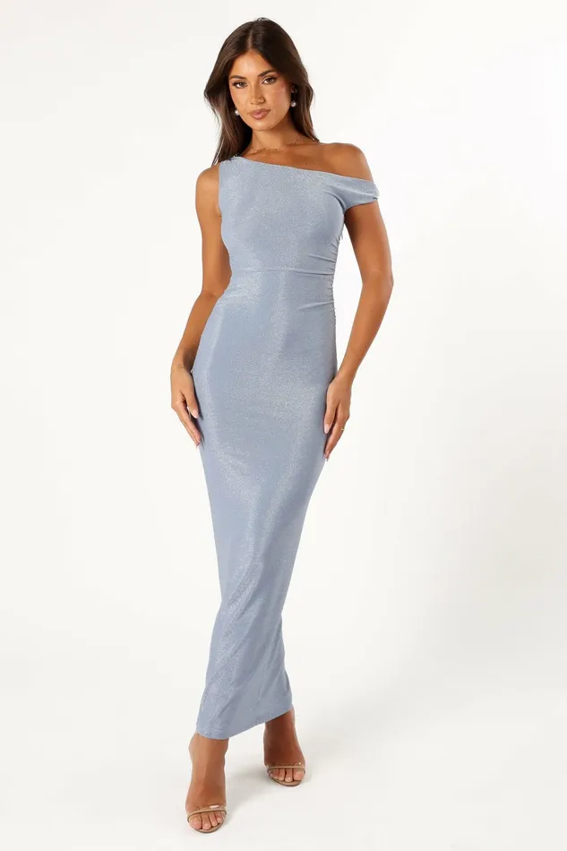 Women Petal and Pup Sebastian Off Shoulder Maxi Dress Blue Event Dresses