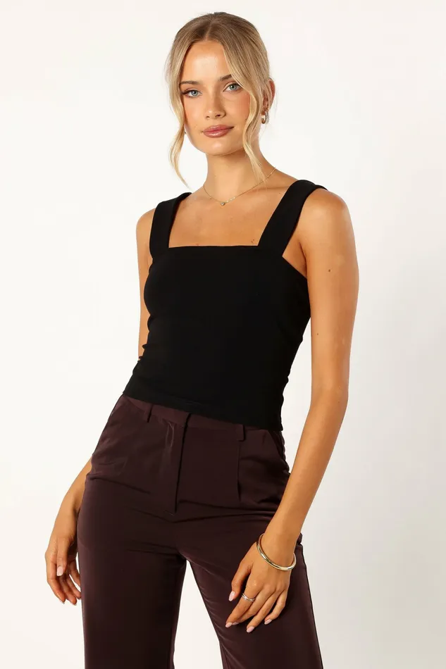Women Petal and Pup Yelena Top Black Crop Tops