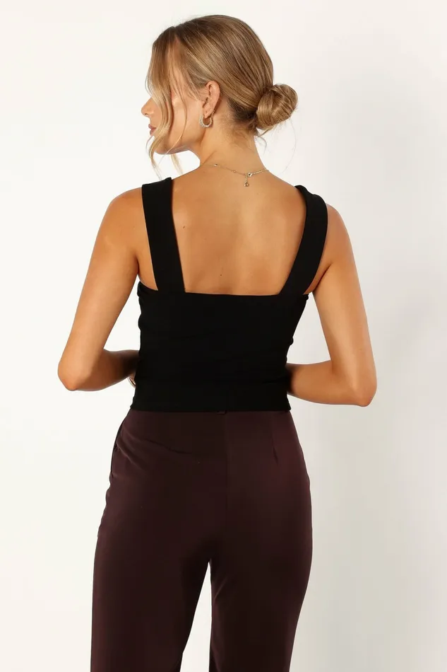 Women Petal and Pup Yelena Top Black Crop Tops