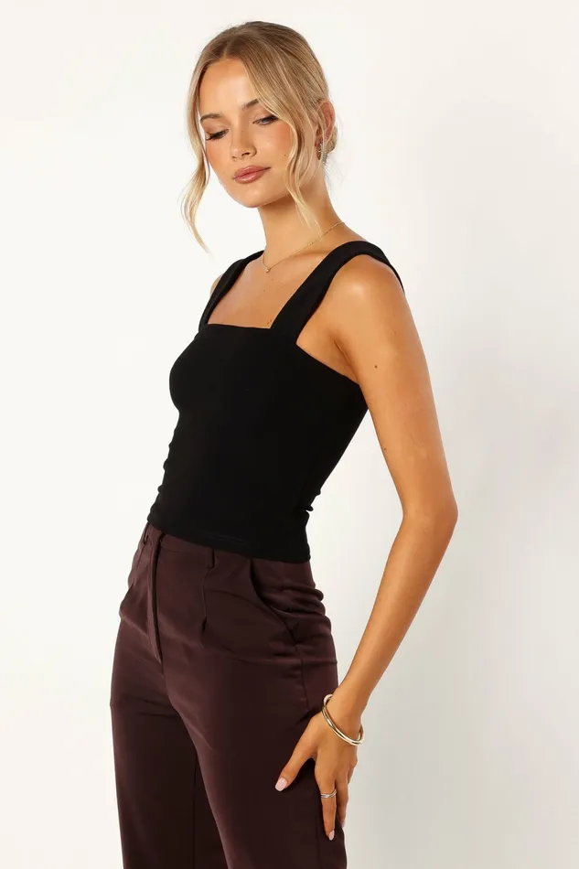 Women Petal and Pup Yelena Top Black Crop Tops