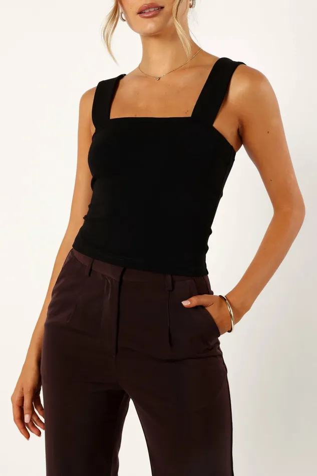 Women Petal and Pup Yelena Top Black Crop Tops