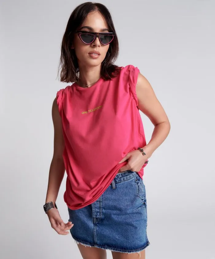 Women PINK GLO ONE TEASPOON ORGANIC LOGO UNISEX TEE One Teaspoon Tees and Tanks Women PINK GLO ONE TEASPOON ORGANIC LOGO UNISEX TEE One Teaspoon Tees and Tanks