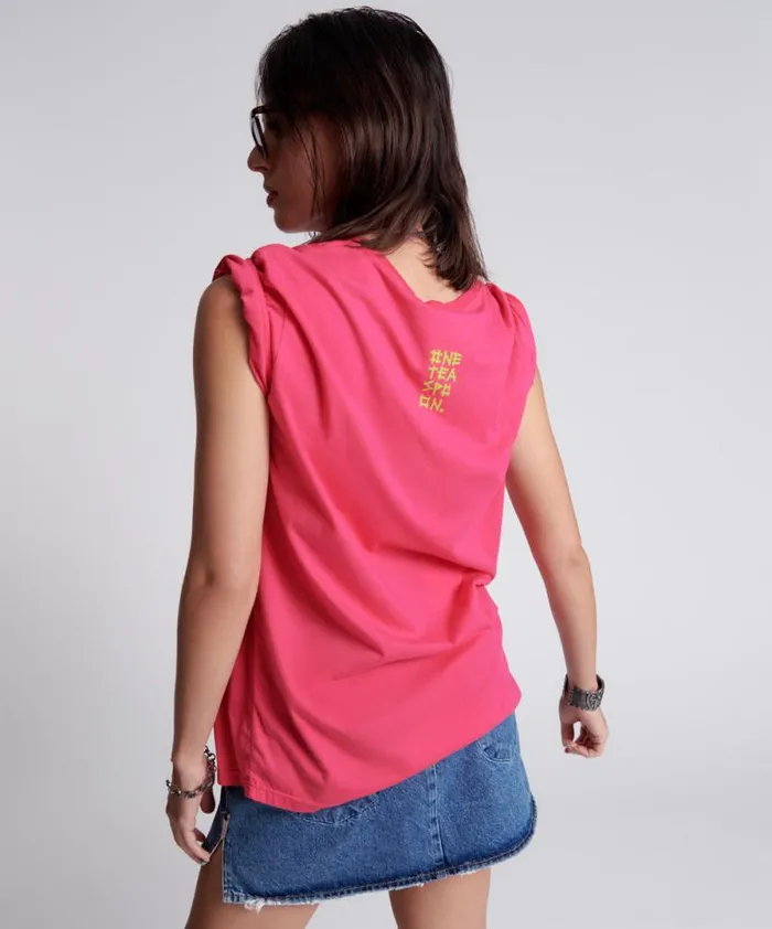 Women PINK GLO ONE TEASPOON ORGANIC LOGO UNISEX TEE One Teaspoon Tees and Tanks Women PINK GLO ONE TEASPOON ORGANIC LOGO UNISEX TEE One Teaspoon Tees and Tanks