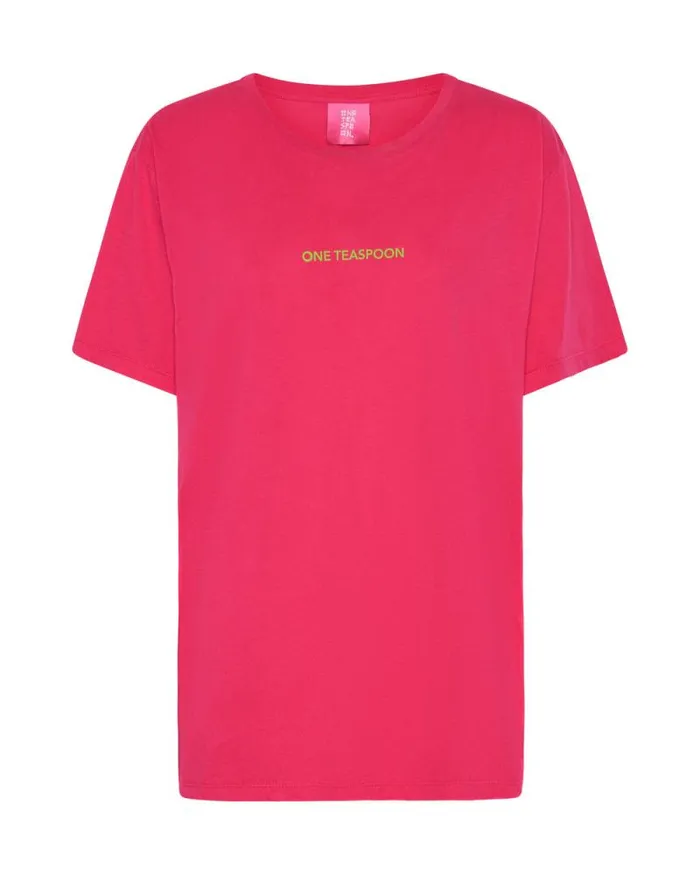 Women PINK GLO ONE TEASPOON ORGANIC LOGO UNISEX TEE One Teaspoon Tees and Tanks Women PINK GLO ONE TEASPOON ORGANIC LOGO UNISEX TEE One Teaspoon Tees and Tanks