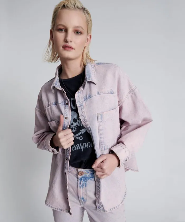 Women PINK HAZE LONG SLEEVE DARIA SHACKET One Teaspoon Denim Tops Women PINK HAZE LONG SLEEVE DARIA SHACKET One Teaspoon Denim Tops