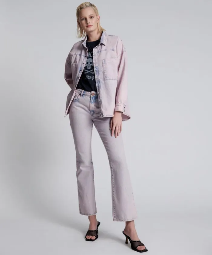 Women PINK HAZE LONG SLEEVE DARIA SHACKET One Teaspoon Denim Tops Women PINK HAZE LONG SLEEVE DARIA SHACKET One Teaspoon Denim Tops