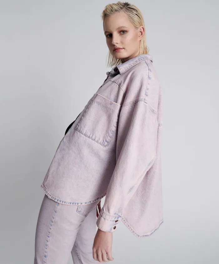 Women PINK HAZE LONG SLEEVE DARIA SHACKET One Teaspoon Denim Tops Women PINK HAZE LONG SLEEVE DARIA SHACKET One Teaspoon Denim Tops