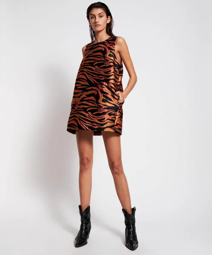 Women PINK ZEBRA SHIFT DRESS One Teaspoon Mini Dresses Women PINK ZEBRA SHIFT DRESS One Teaspoon Mini Dresses