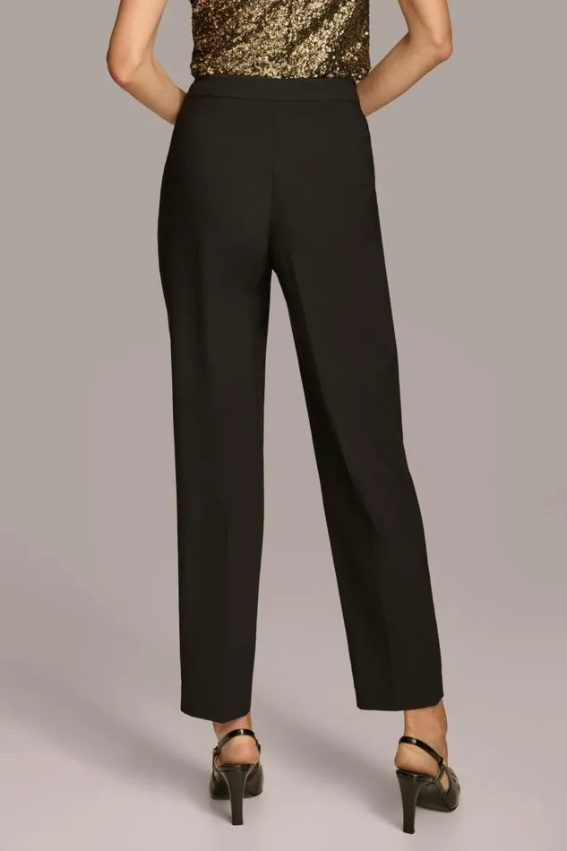 Women PLEATED STRAIGHT LEG PANT Black Donna Karan New York Pants Women PLEATED STRAIGHT LEG PANT Black Donna Karan New York Pants