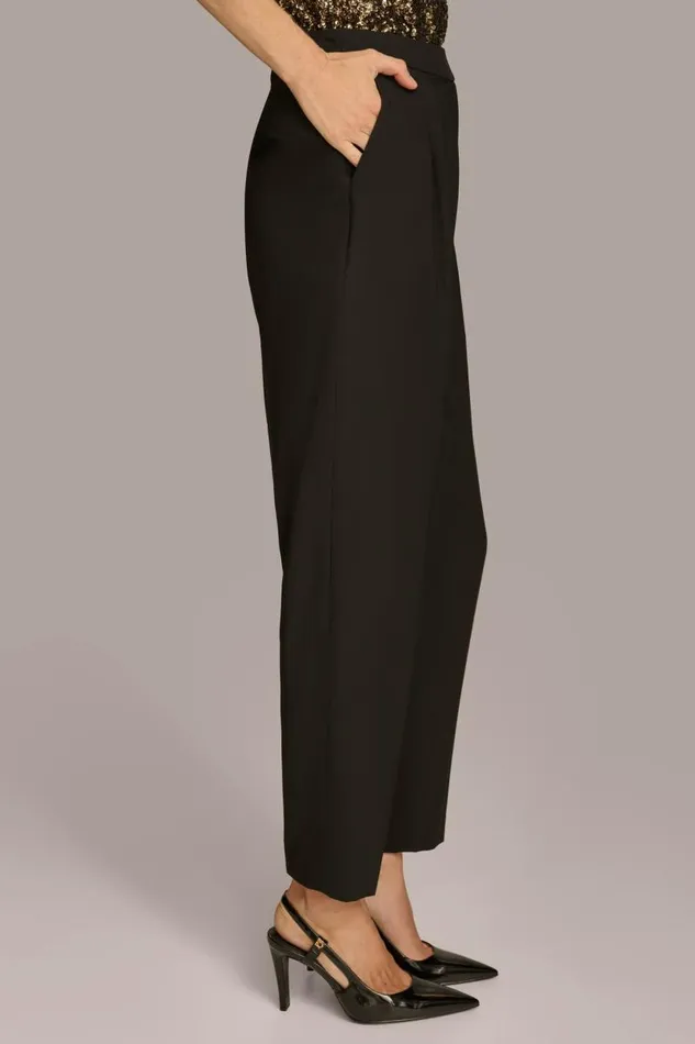 Women PLEATED STRAIGHT LEG PANT Black Donna Karan New York Pants Women PLEATED STRAIGHT LEG PANT Black Donna Karan New York Pants