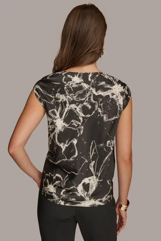 Women PRINTED SLEEVELESS COWL NECK BLOUSE Black Donna Karan New York Sweaters And Tops Women PRINTED SLEEVELESS COWL NECK BLOUSE Black Donna Karan New York Sweaters And Tops