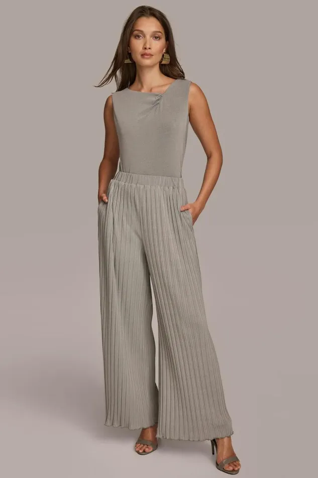 Women PULL ON PLEATED PANT Heather Iron Donna Karan New York Pants Women PULL ON PLEATED PANT Heather Iron Donna Karan New York Pants