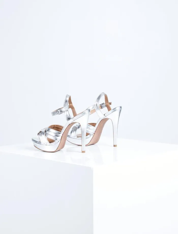 Women Ravil Platform Heel Sandal Silver BCBG Shoes Women Ravil Platform Heel Sandal Silver BCBG Shoes