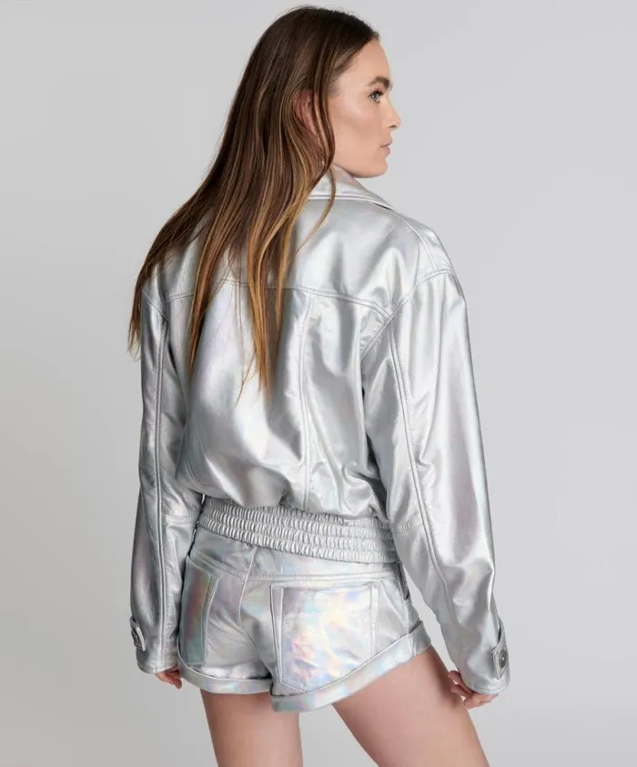 Women REVENGE METALLIC LEATHER BOMBER JACKET One Teaspoon Jackets Women REVENGE METALLIC LEATHER BOMBER JACKET One Teaspoon Jackets
