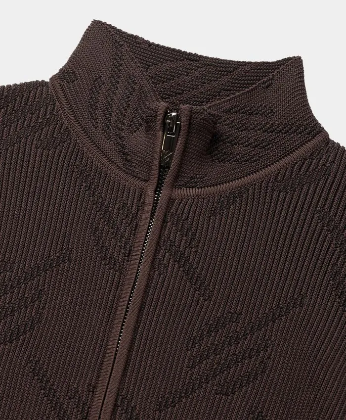Women Roast Brown Knitted Monogram Cardigan Daily Paper Knitwear Women Roast Brown Knitted Monogram Cardigan Daily Paper Knitwear