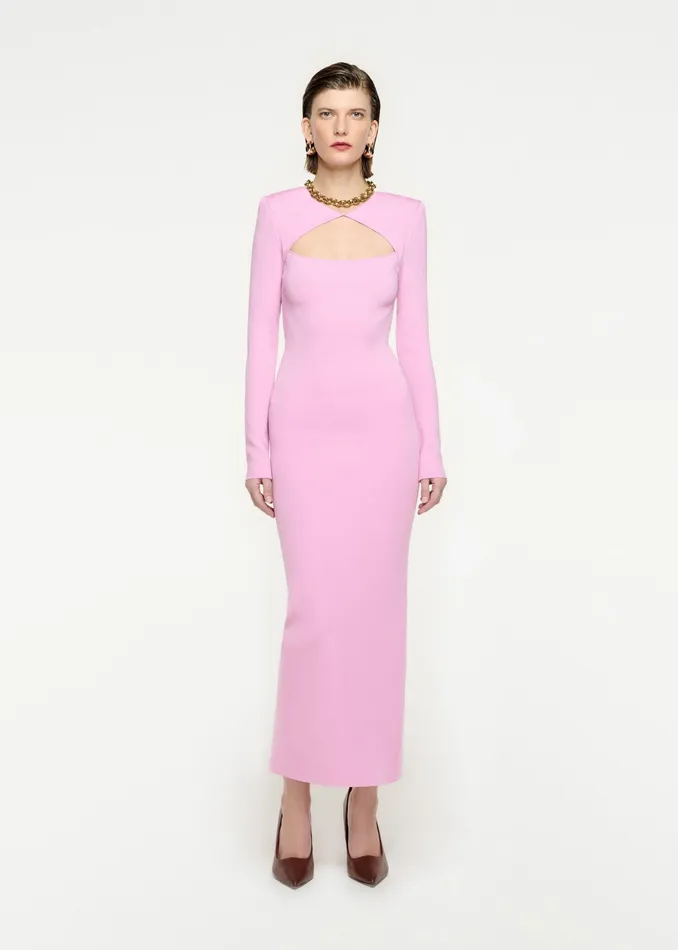 Women Roland Mouret Clothing Long Sleeve Knit Midi Dress