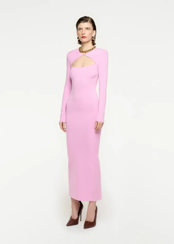 Women Roland Mouret Clothing Long Sleeve Knit Midi Dress