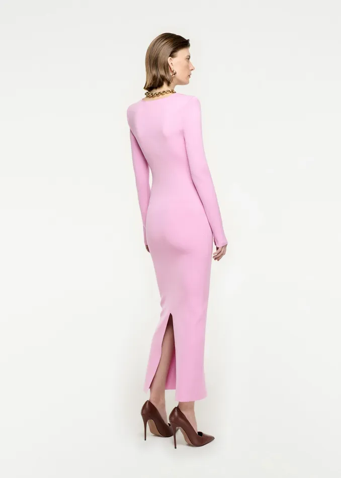 Women Roland Mouret Clothing Long Sleeve Knit Midi Dress