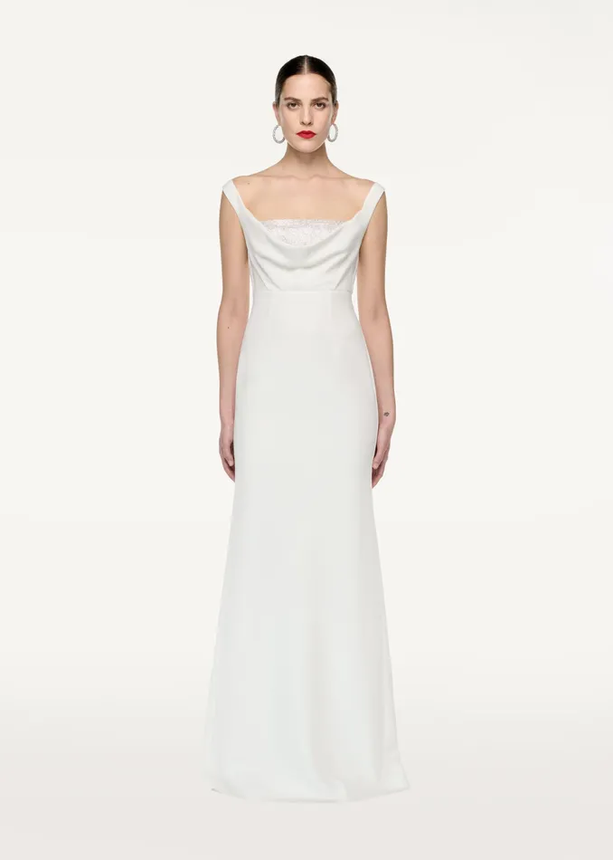 Women Roland Mouret Clothing Off Shoulder Cady Diamante Gown