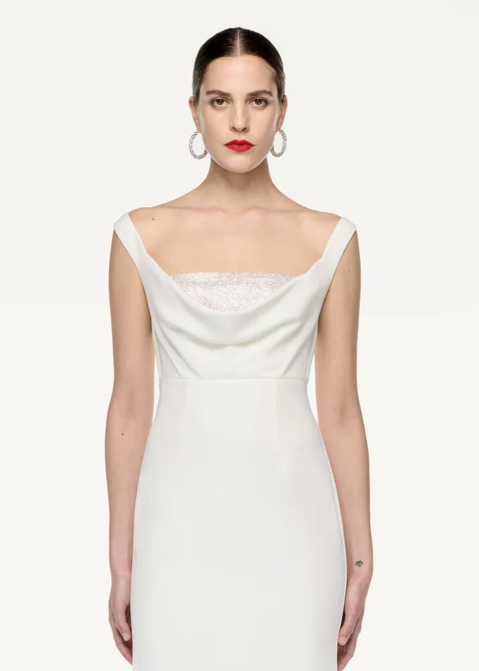 Women Roland Mouret Clothing Off Shoulder Cady Diamante Gown