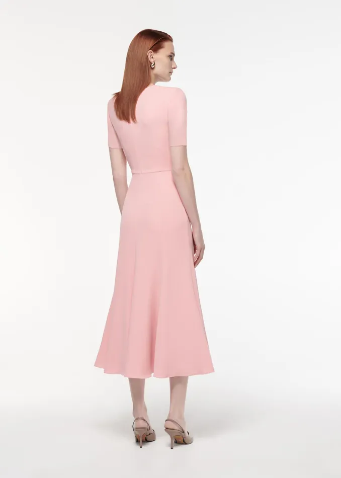 Women Roland Mouret Clothing Short Sleeve Light Cady Midi Dress