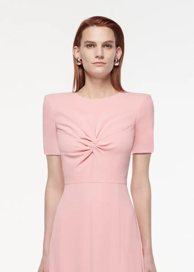 Women Roland Mouret Clothing Short Sleeve Light Cady Midi Dress