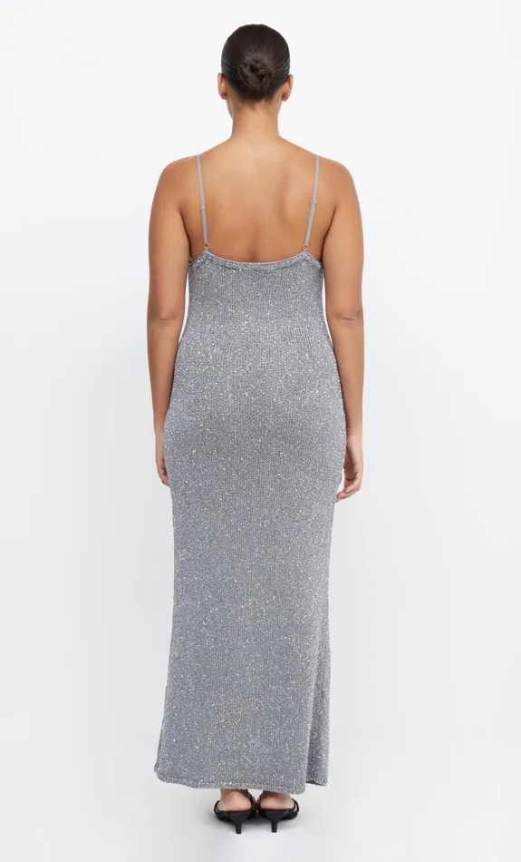 Women SADIE SEQUIN KNIT SLIP DRESS 8211 CHARCOAL Bec Bridge Wedding Guest