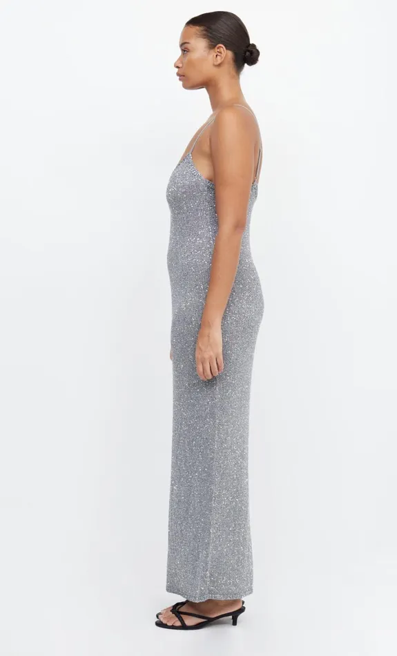 Women SADIE SEQUIN KNIT SLIP DRESS 8211 CHARCOAL Bec Bridge Wedding Guest