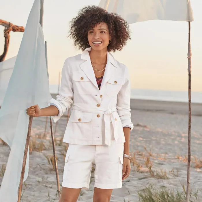 Women Safari Wonder Linen Shorts Petite White Sundance Catalog Petite Styles