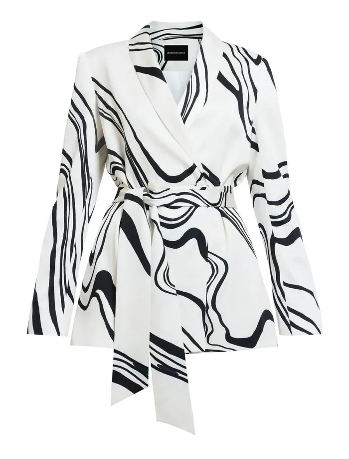 Women Salome Belted Blazer Gardenia Combo BCBG Suiting Women Salome Belted Blazer Gardenia Combo BCBG Suiting