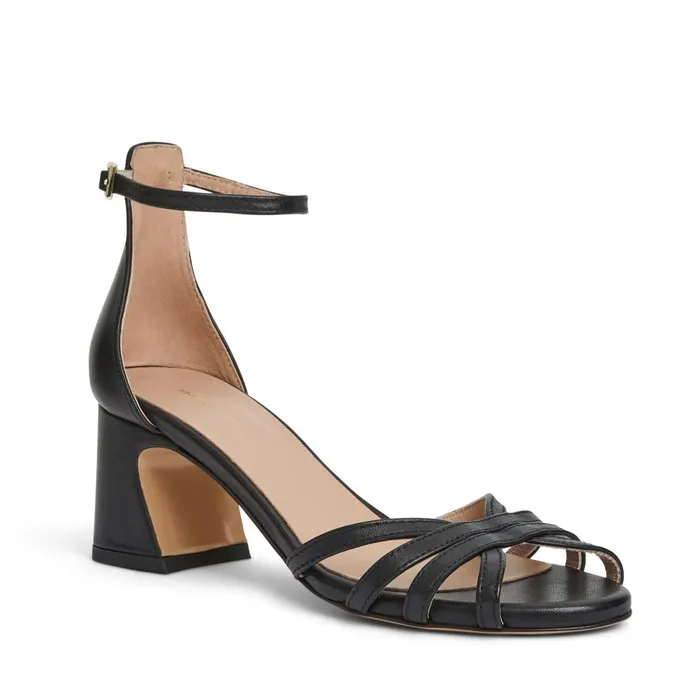 Women Sandals and Slides Bruno Magli FELICITY Strapped Sandal Low Heel BLACK