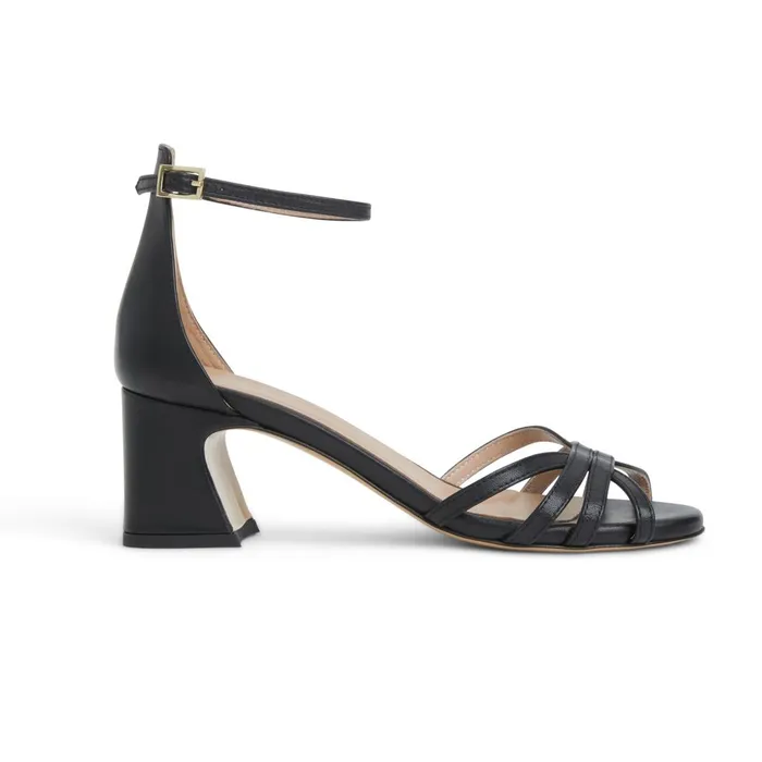 Women Sandals and Slides Bruno Magli FELICITY Strapped Sandal Low Heel BLACK
