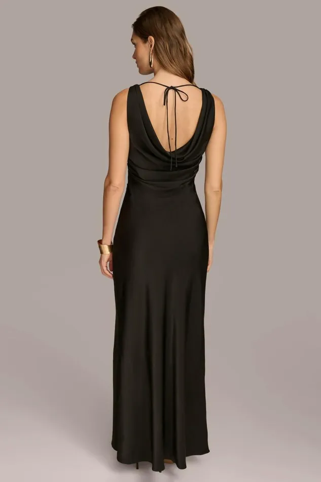 Women SATIN COWL NECK GOWN Black Donna Karan New York Dresses And Jumpsuits Women SATIN COWL NECK GOWN Black Donna Karan New York Dresses And Jumpsuits