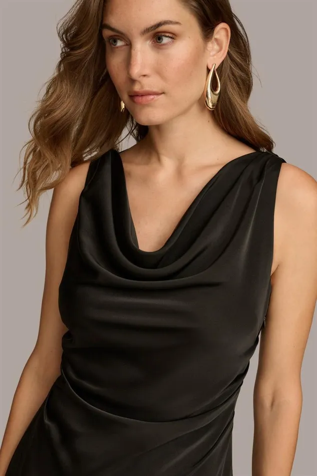 Women SATIN COWL NECK GOWN Black Donna Karan New York Dresses And Jumpsuits Women SATIN COWL NECK GOWN Black Donna Karan New York Dresses And Jumpsuits