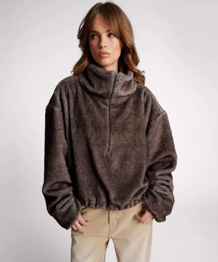 Women SAUVAGE FAUX FUR CROPPED PULLOVER JACKET One Teaspoon Jackets Women SAUVAGE FAUX FUR CROPPED PULLOVER JACKET One Teaspoon Jackets