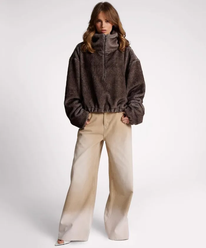 Women SAUVAGE FAUX FUR CROPPED PULLOVER JACKET One Teaspoon Jackets Women SAUVAGE FAUX FUR CROPPED PULLOVER JACKET One Teaspoon Jackets