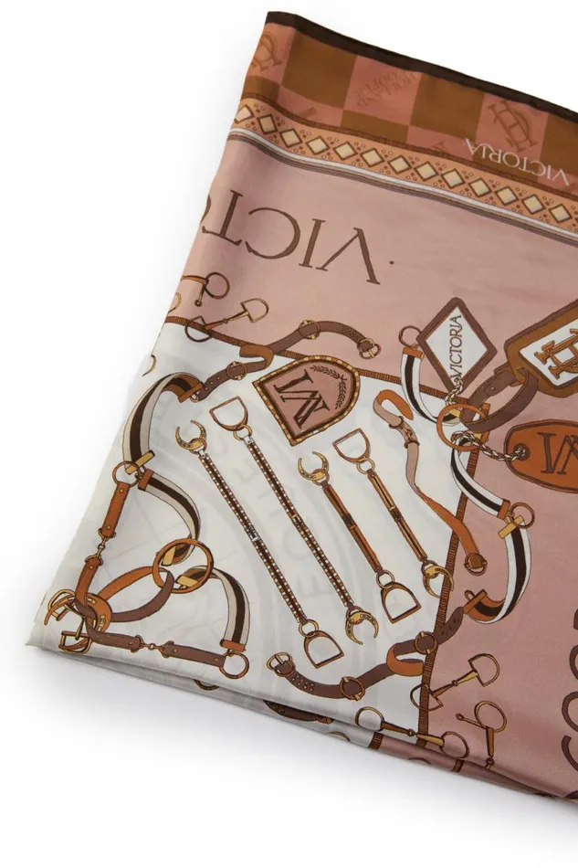 Women Scarves Holland Cooper Victoria Silk Scarf Camel