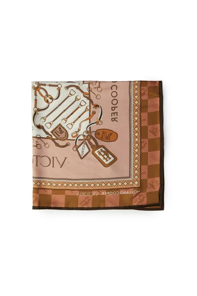 Women Scarves Holland Cooper Victoria Silk Scarf Camel