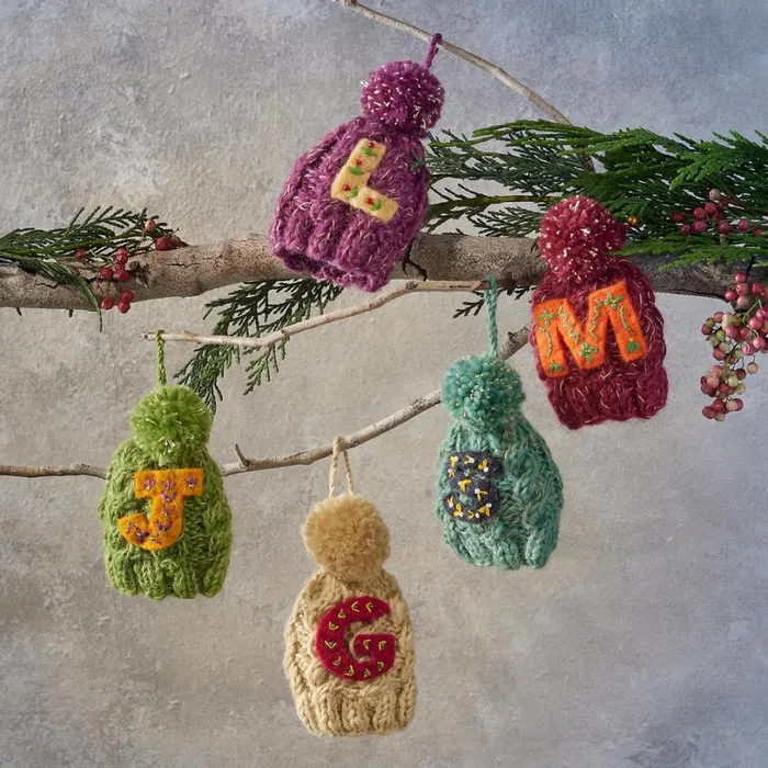 Women Seasons Greetings Initial Hat Ornament Sundance Catalog Seasonal