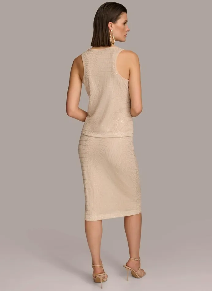 Women SEQUIN VNECK TANK Sand Donna Karan New York Sweaters And Tops Women SEQUIN VNECK TANK Sand Donna Karan New York Sweaters And Tops