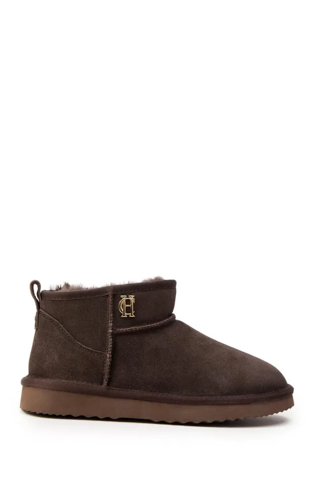 Women Shearling Holland Cooper Ultra Mini Shearling Boot Chocolate