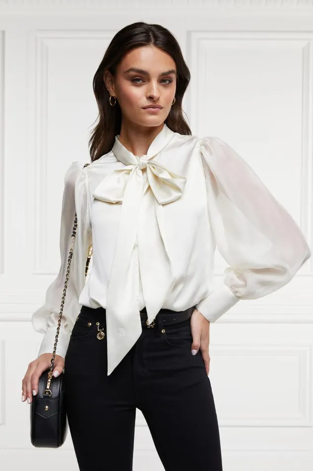 Women Shirts and Blouses Holland Cooper Ariella Blouse Oyster