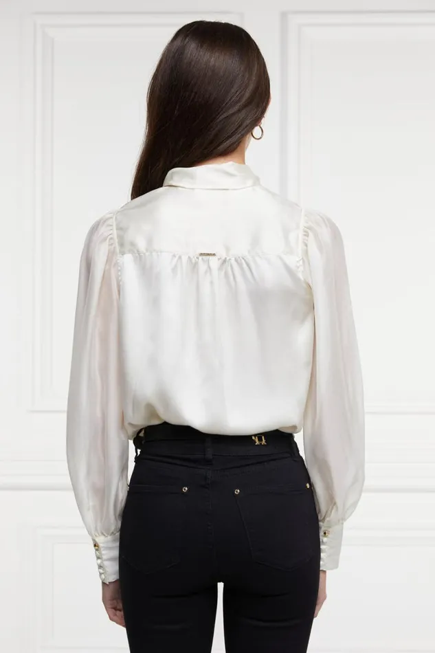 Women Shirts and Blouses Holland Cooper Ariella Blouse Oyster Women Shirts and Blouses Holland Cooper Ariella Blouse Oyster