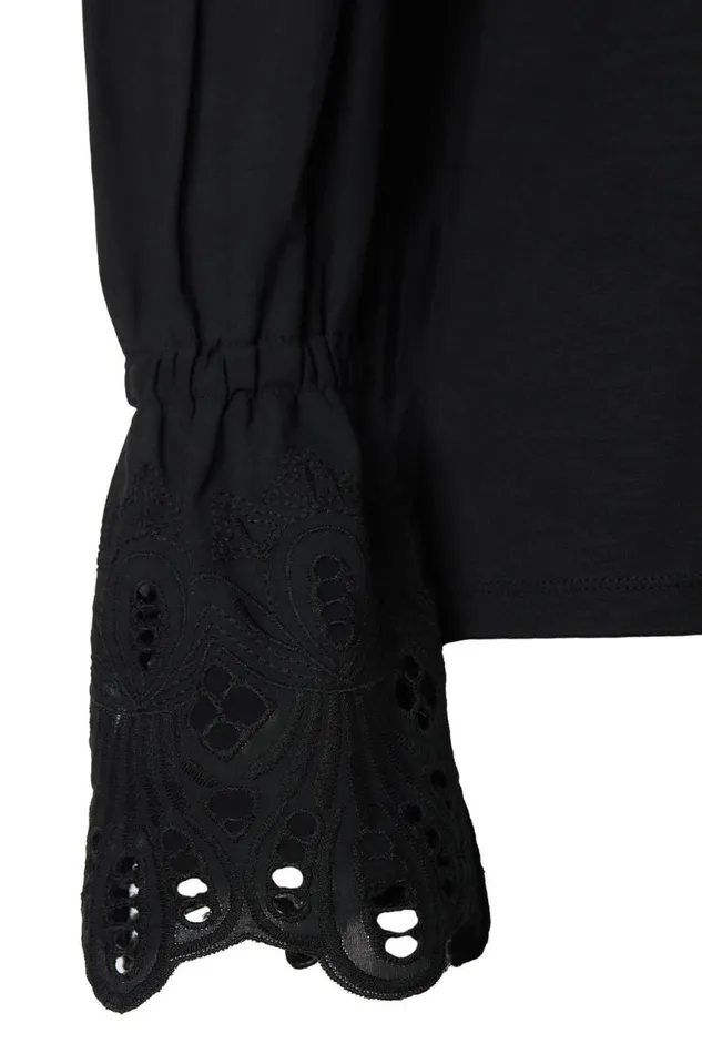 Women Shirts and Blouses Holland Cooper Francesca Jersey Blouse Black Women Shirts and Blouses Holland Cooper Francesca Jersey Blouse Black
